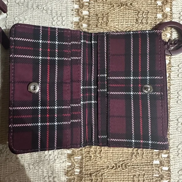 Victoria's Secret Plaid Backpack - Burgundy and Black - Picture 4 of 7